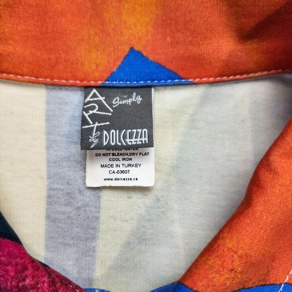 Simply Art by Dolcezza Jacket Multi-Color Abstract Print Artsy Blazer Size Small - Picture 6 of 12